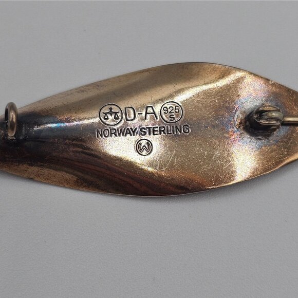 David Anderson 925 Sterling Silver Norway Green Enamel Boho Cottage Fairy Brooch - Picture 12 of 14